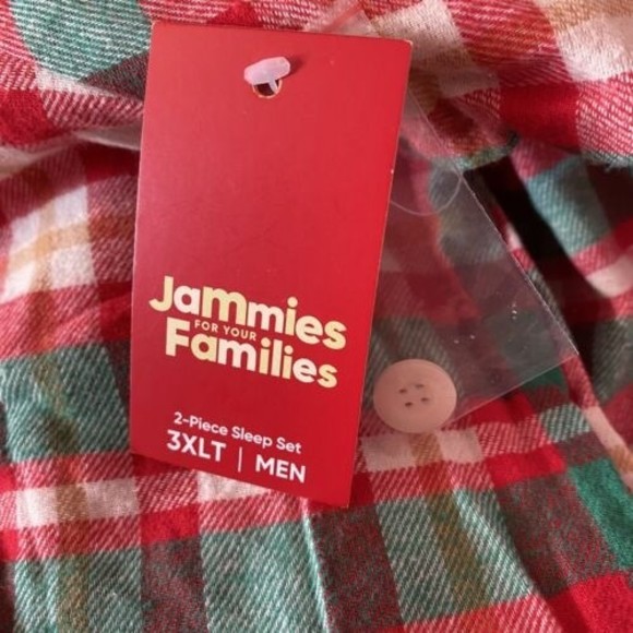 NWT Men’s Flannel Christmas Plaid 2 Pc Pajama Set Jammies For Your Families 3XLT - Picture 7 of 14
